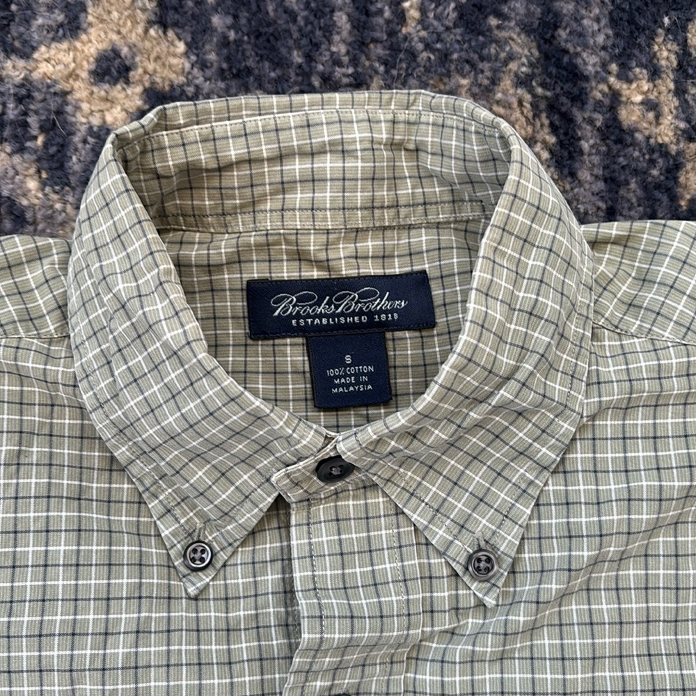 Brooks Brothers Green Plaid Shirt